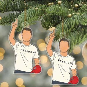 Charlie Kirk FREEDOM Acrylic Ornament, Charlie Kirk Ornament, Justice For Charlie Kirk Ornament, Freedom Ornament