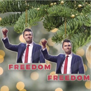 Charlie Kirk FREEDOM Acrylic Ornament, Charlie Kirk Ornament, Justice For Charlie Kirk Ornament, Freedom Ornaments