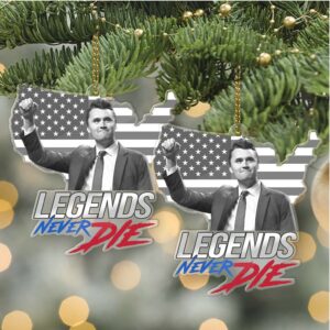 Charlie Kirk Legends Never Die Acrylic Ornament, Charlie Kirk Memorial Ornament, Pray For Charlie Kirk, Justice for Charlie Kirk