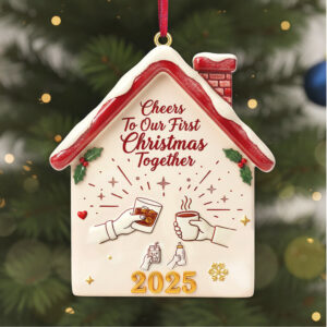 Cheers to Us First Christmas Together 2025 Ornament