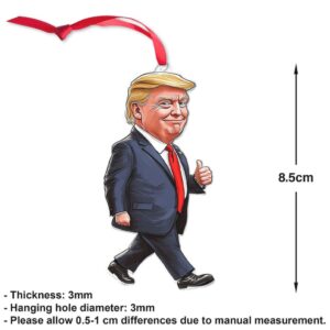 Christmas Trump Acrylic Ornament, Perfect for Car & Christmas Tree Decor