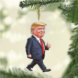 Christmas Trump Acrylic Ornament, Perfect for Car & Christmas Tree Decor