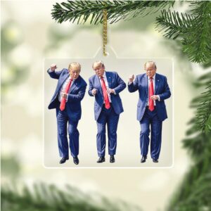 Christmas Trump Dancing Acrylic Ornament, Perfect for Car & Christmas Tree Decor