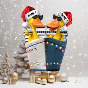 Cruising Duck Couple   Personalized Christmas Ornament   Christmas Gift For Couple