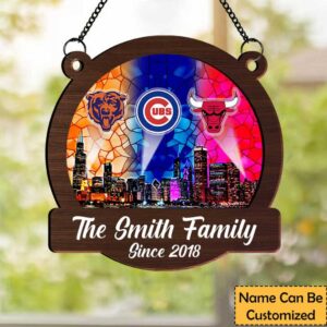 Custom Chicago Sports Fan Family Ornament
