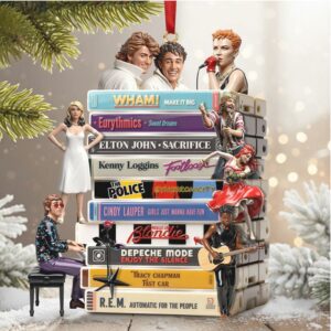 Custom Favorite Music Albums Acrylic Ornament, Personalized Book Stack Style Gift Custom Favorite Music Albums Acrylic Ornament, Personalized Book Stack Style Gift