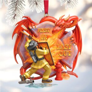 Custom Fireman David and Dragon Hanging Decoration