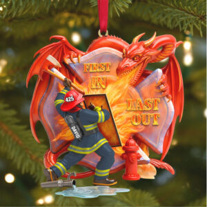 Custom Fireman David and Dragon Hanging Decoration
