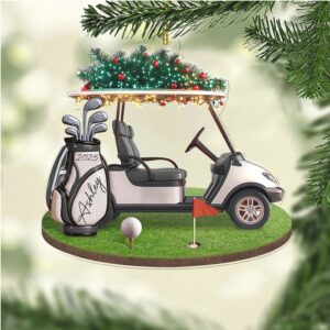 Custom Golf Christmas Acrylic Ornament Personalized Golf Backpack Christmas Ornament Golf Lover Gift For Golf Player