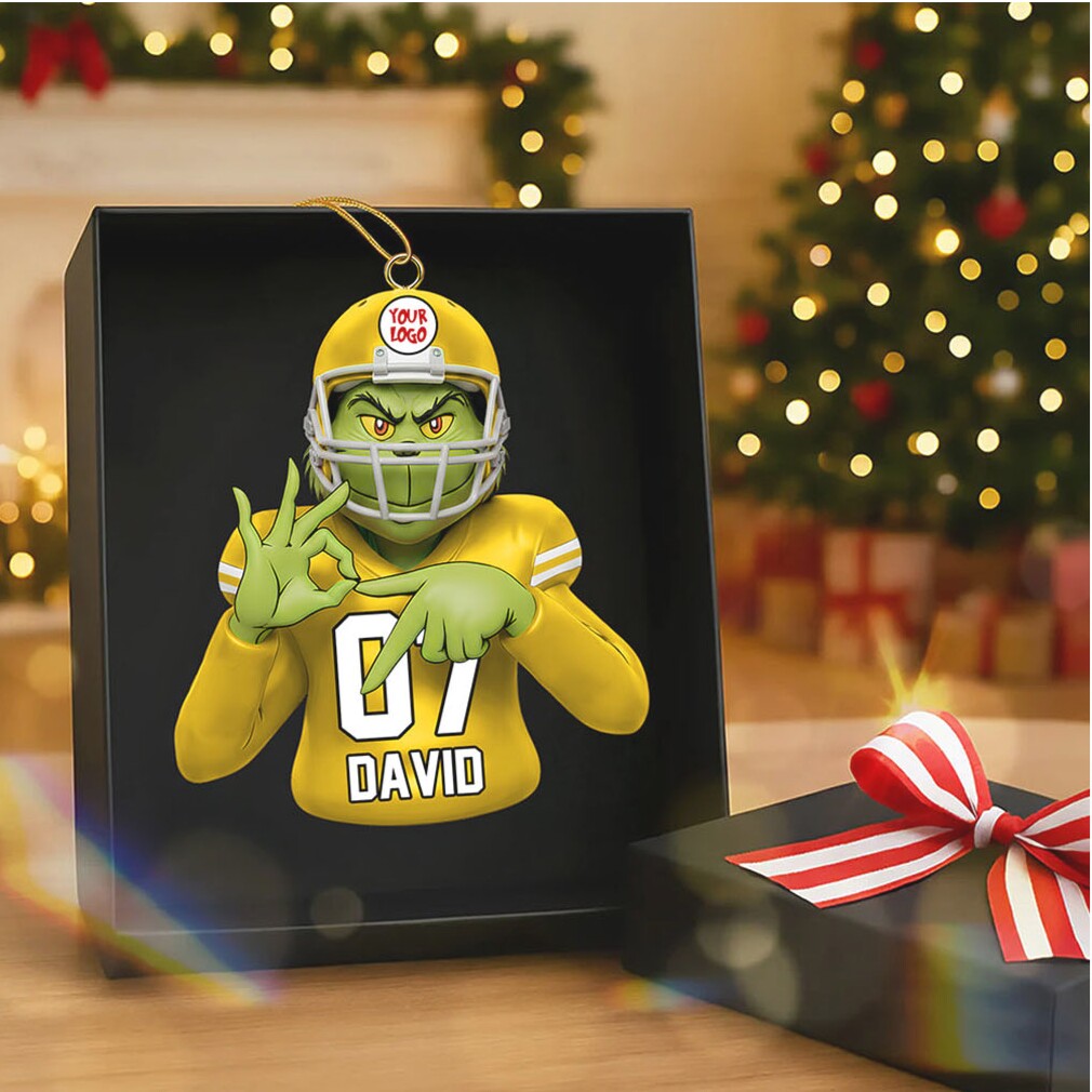 Custom Grinch Football Player Acrylic Ornament Custom Grinch Football Player Acrylic Ornament