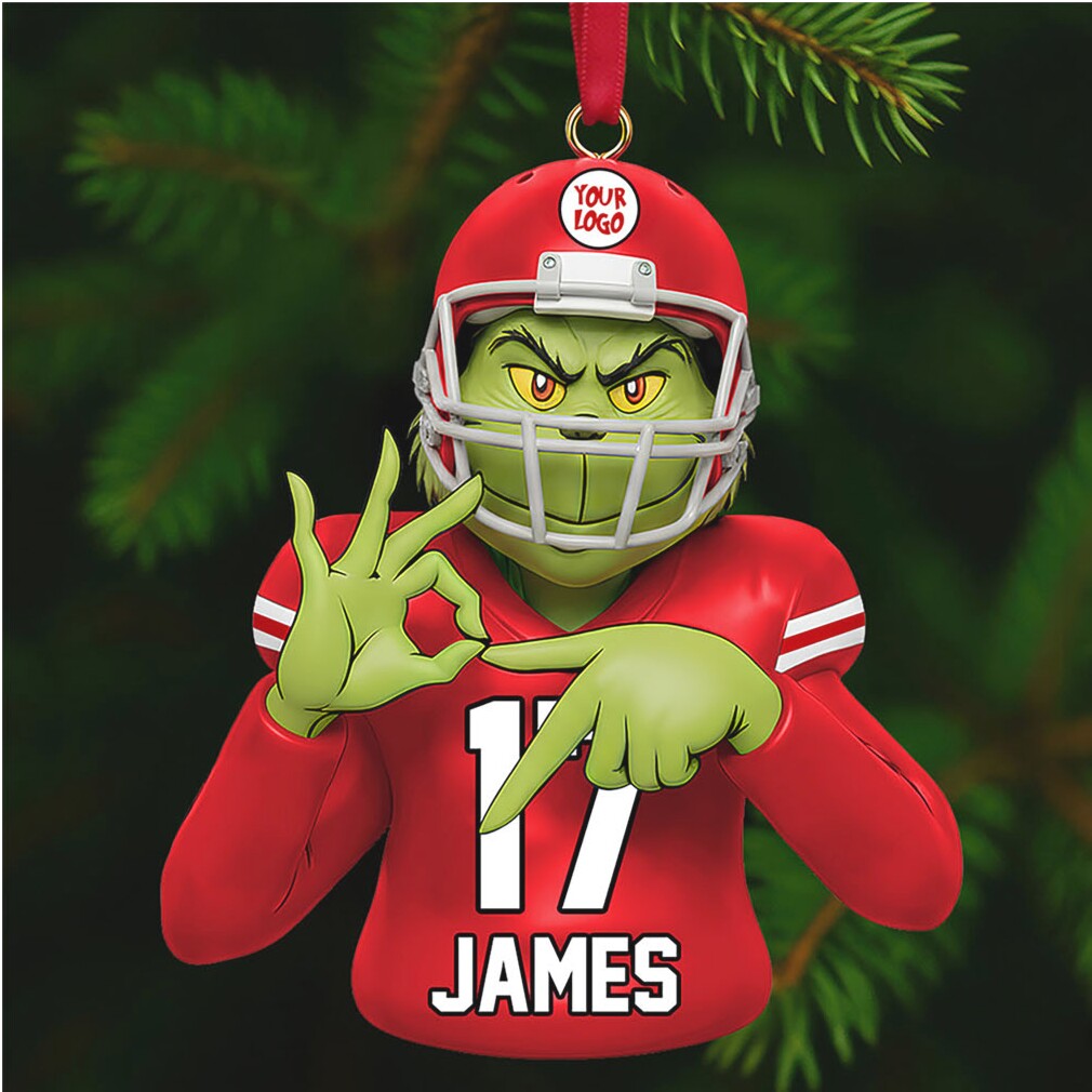 Custom Grinch Football Player Acrylic Ornament Custom Grinch Football Player Acrylic Ornament