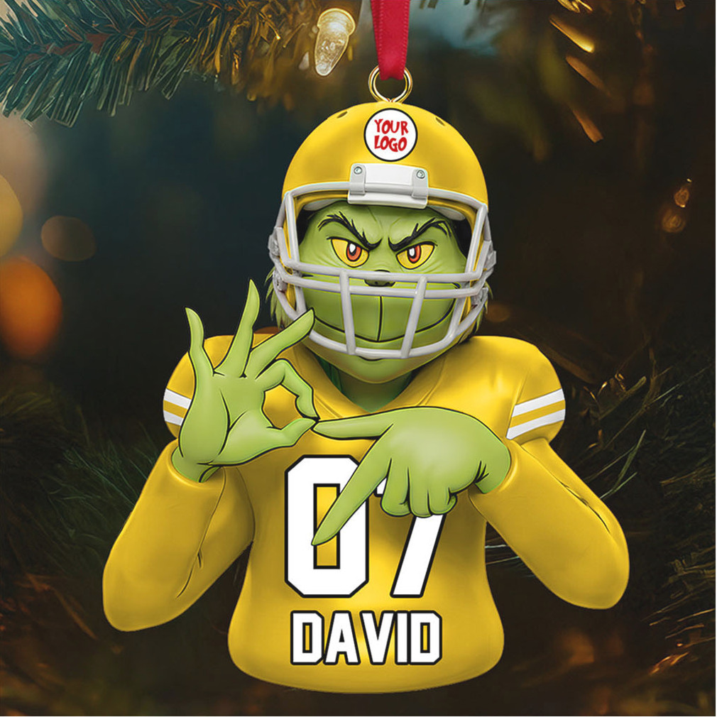 Custom Grinch Football Player Acrylic Ornament Custom Grinch Football Player Acrylic Ornament