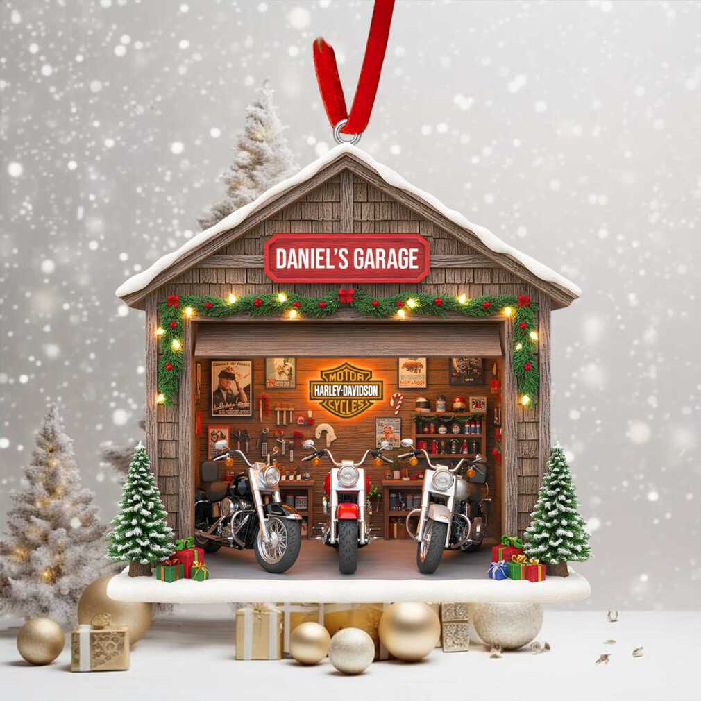 Custom Harley Davidson Motorcycle Garage Christmas Ornament Custom Harley Davidson Motorcycle Garage Christmas Ornament