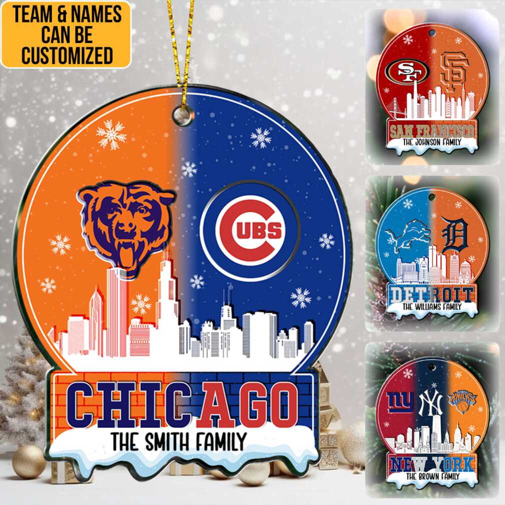 Custom House Divided City Skyline Ornament Custom House Divided City Skyline Ornament
