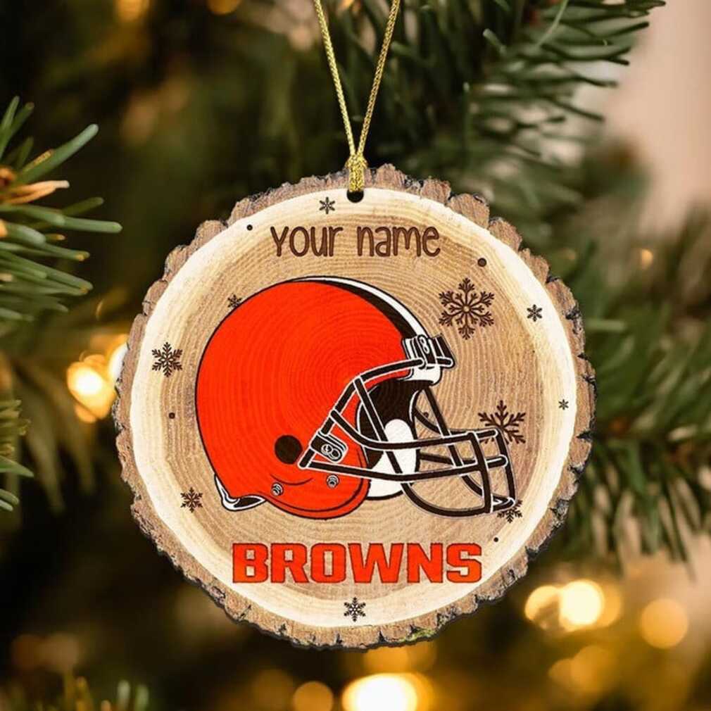 Custom NFL Cleveland Browns Football Team Wood Ornament Custom NFL Cleveland Browns Football Team Wood Ornament