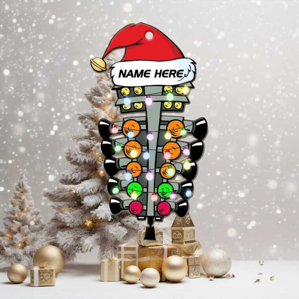 Custom Name Gifts Car Racer Ornament Drag Strip Tree With Christmas Light Custom Name Gifts Car Racer Ornament Drag Strip Tree With Christmas Light