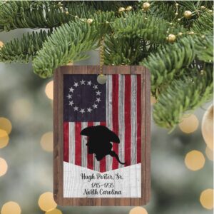 Custom Name Revolutionary Flag Wood Ornament Personalized Patriotic Ornament Custom Name Revolutionary Flag Wood Ornament Personalized Patriotic Ornament