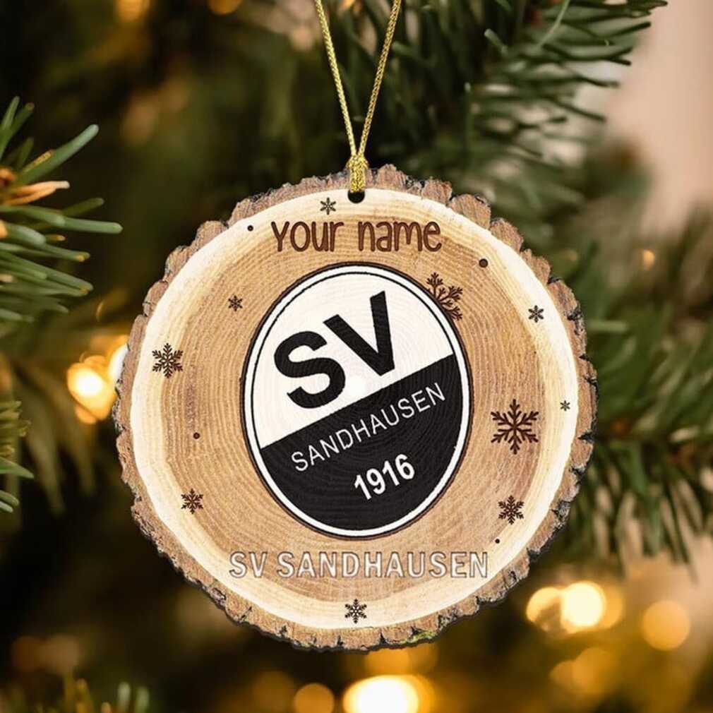 Custom Name SV Sandhausen Soccer Ornament, Rustic Wood Keepsake Custom Name SV Sandhausen Soccer Ornament, Rustic Wood Keepsake