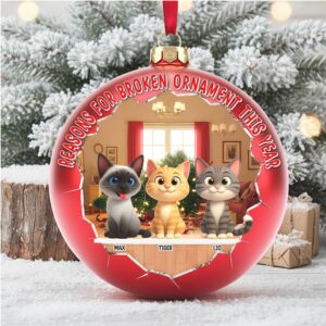 Custom Pet Name Christmas Ornament Max, Tiger, and Lio
