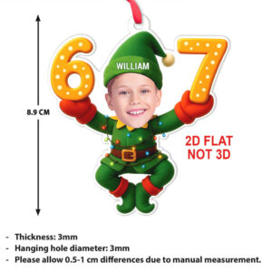 Custom Photo Six Seven Christmas Acrylic Ornament Personalized Six Seven 67 Christmas OrnamentFunny Gift for Christmas