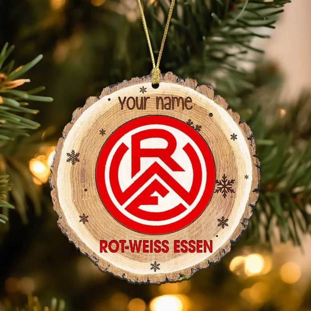 Custom Rot Weiss Essen Wood Slice Christmas Ornament Custom Rot Weiss Essen Wood Slice Christmas Ornament