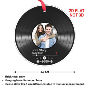 Custom Song Photo Acrylic Ornament Couple Song Ornament Photo Upload Christmas Ornament