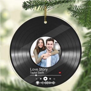 Custom Song Photo Acrylic Ornament Couple Song Ornament Photo Upload Christmas Ornament