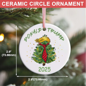 Custom Trump 2025 Christmas Ceramic Ornament 47th President MAGA Ornament Patriotic Republican Tree Decoration Trump Supporter Gift