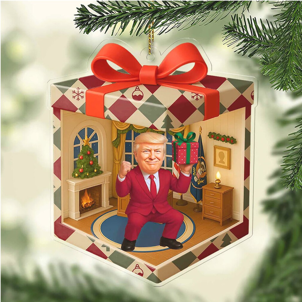 Custom Trump Isometric Gift Box 2D Acrylic Ornament White House MAGA Patriotic Christmas Ornament MAGA Funny Gift Custom Trump Isometric Gift Box 2D Acrylic Ornament White House MAGA Patriotic Christmas Ornament MAGA Funny Gift