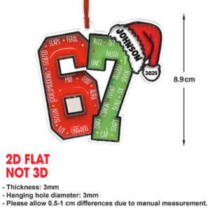 Customize Name and Year 67 Acrylic Ornament Personalized Six Seven Slang Christmas Decoration Funny Gift for Christmas