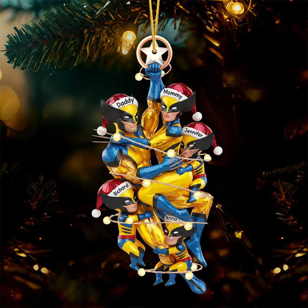 Customized Superhero Family Christmas Ornament Customized Superhero Family Christmas Ornament