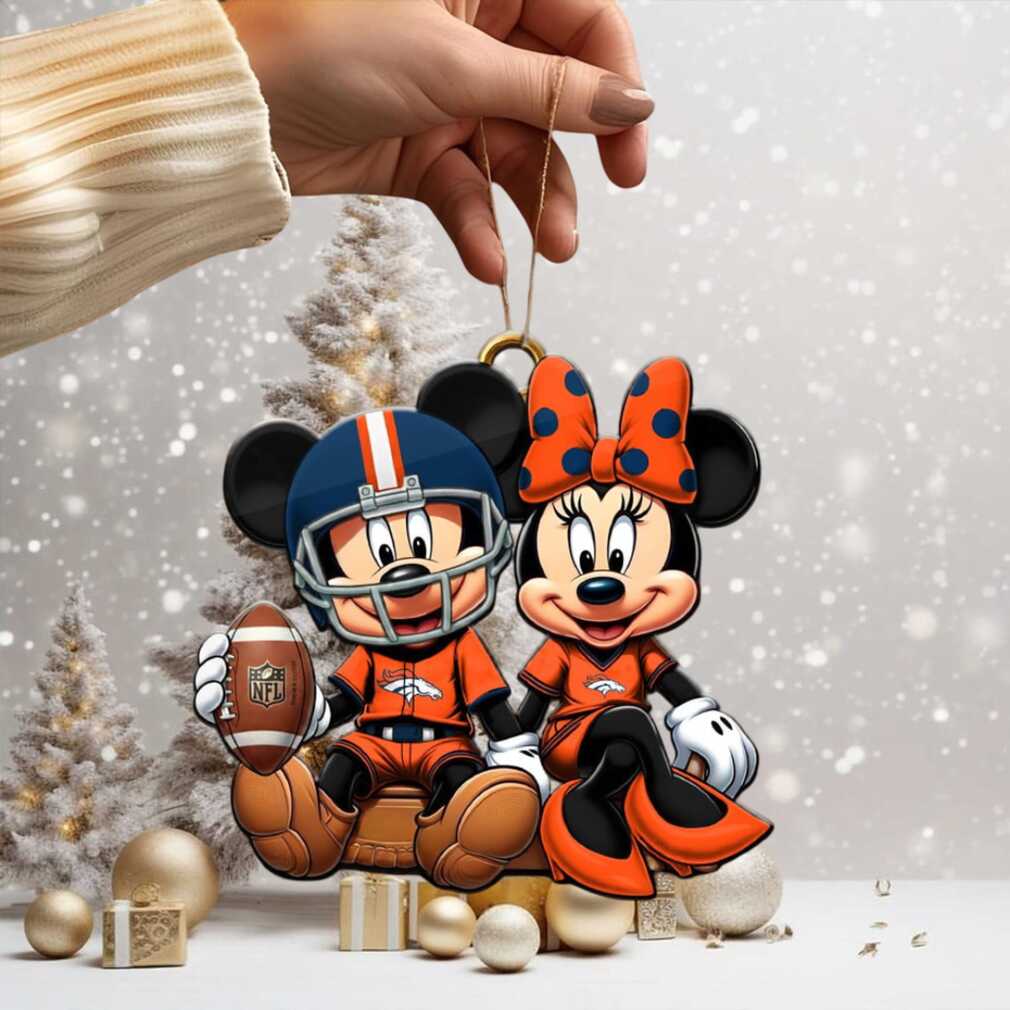 Disney NFL Holiday Addition Mickey and Minnie Broncos Ornament Disney NFL Holiday Addition Mickey and Minnie Broncos Ornament