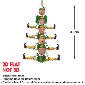Donald Trump Elf Family Acrylic Ornament Funny Cartoon Trump Christmas Ornament