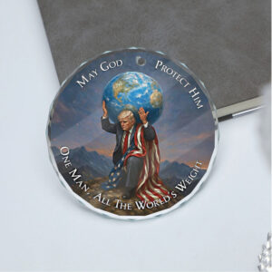 Donald Trump Glass Ornament MAGA American Pride Keepsake Patriotic Trump Christmas Ornament