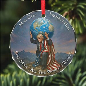 Donald Trump Glass Ornament MAGA American Pride Keepsake Patriotic Trump Christmas Ornament