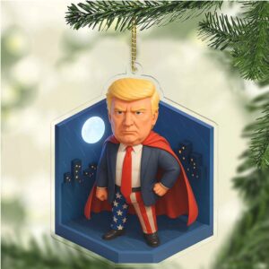 Donald Trump Hero Acrylic Ornament President Trump Ornament Gift Patriotic MAGA Christmas & Car Decor