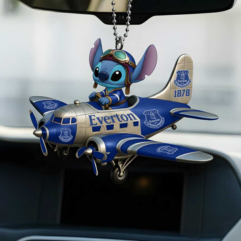 Everton FC Stitch Pilot Airplane Car Hanging Ornament Everton FC Stitch Pilot Airplane Car Hanging Ornament