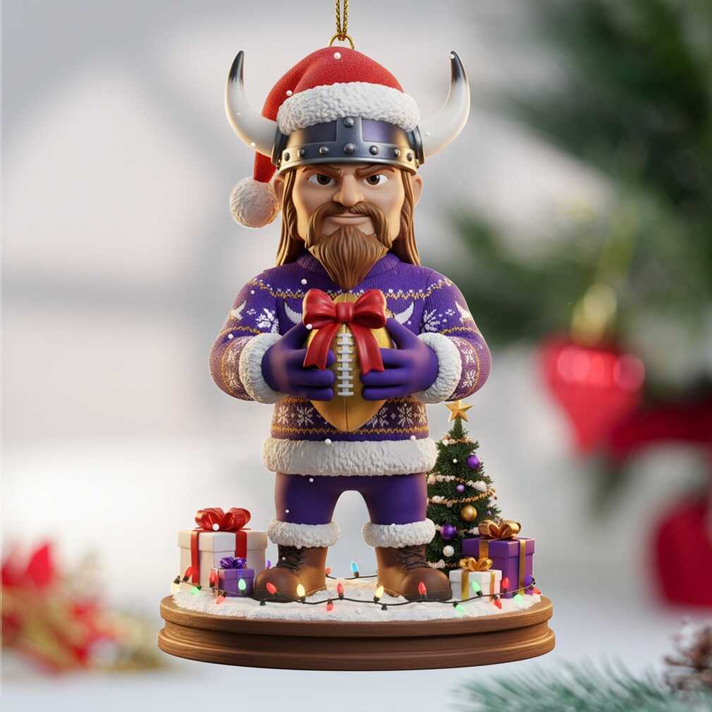 Festive Viking Football Fan Christmas Ornament Festive Viking Football Fan Christmas Ornament