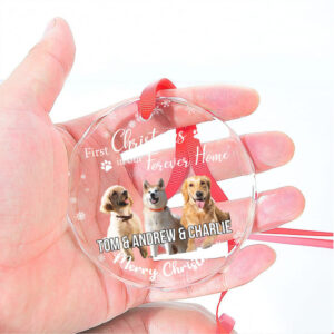 First Christmas in My Forever Home Glass Ornament Custom Photo Glass Ornament Personalized Gift For Dog Lovers First Christmas in My Forever Home Glass Ornament Custom Photo Glass Ornament Personalized Gift For Dog Lovers