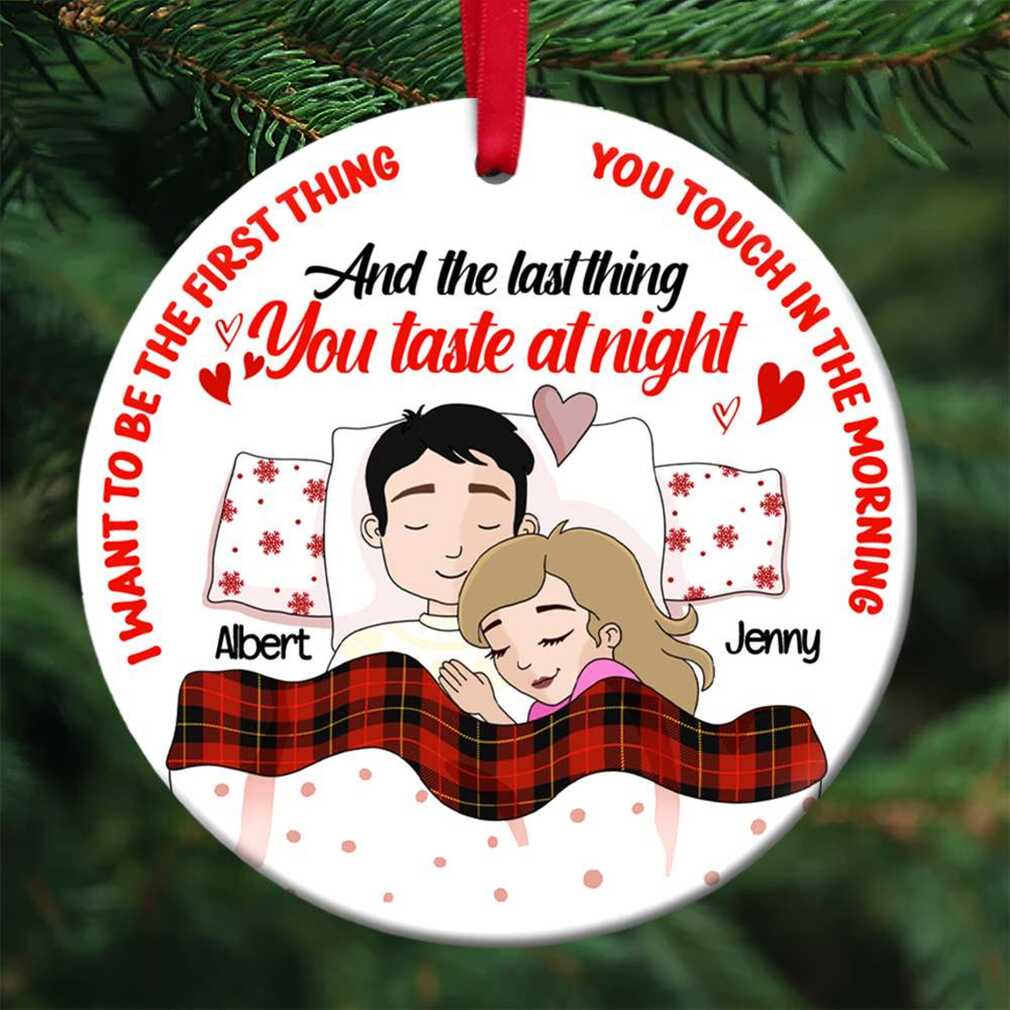 First and Last Thing Personalized Couple’s Ornament First and Last Thing Personalized Couple’s Ornament