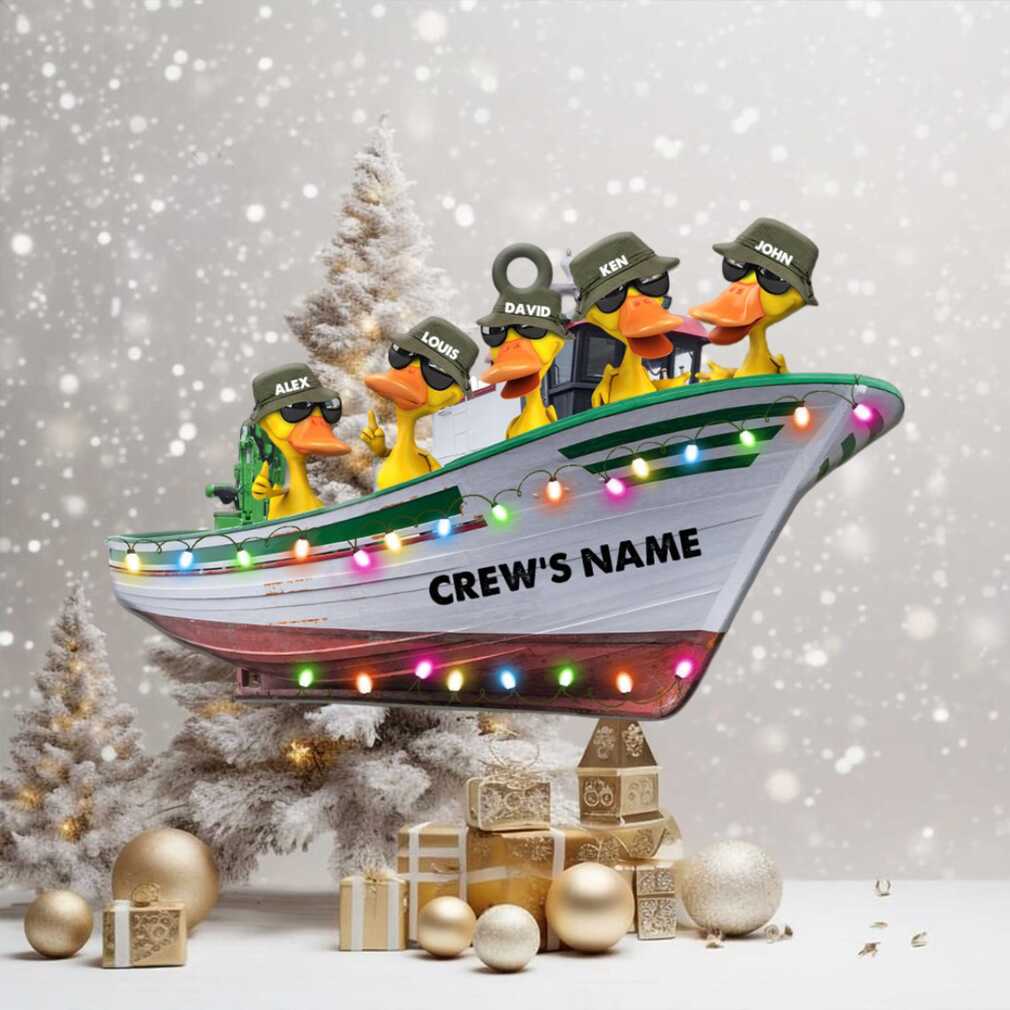Fisherman Crew Duck Personalized Christmas Ornament Fisherman Crew Duck Personalized Christmas Ornament