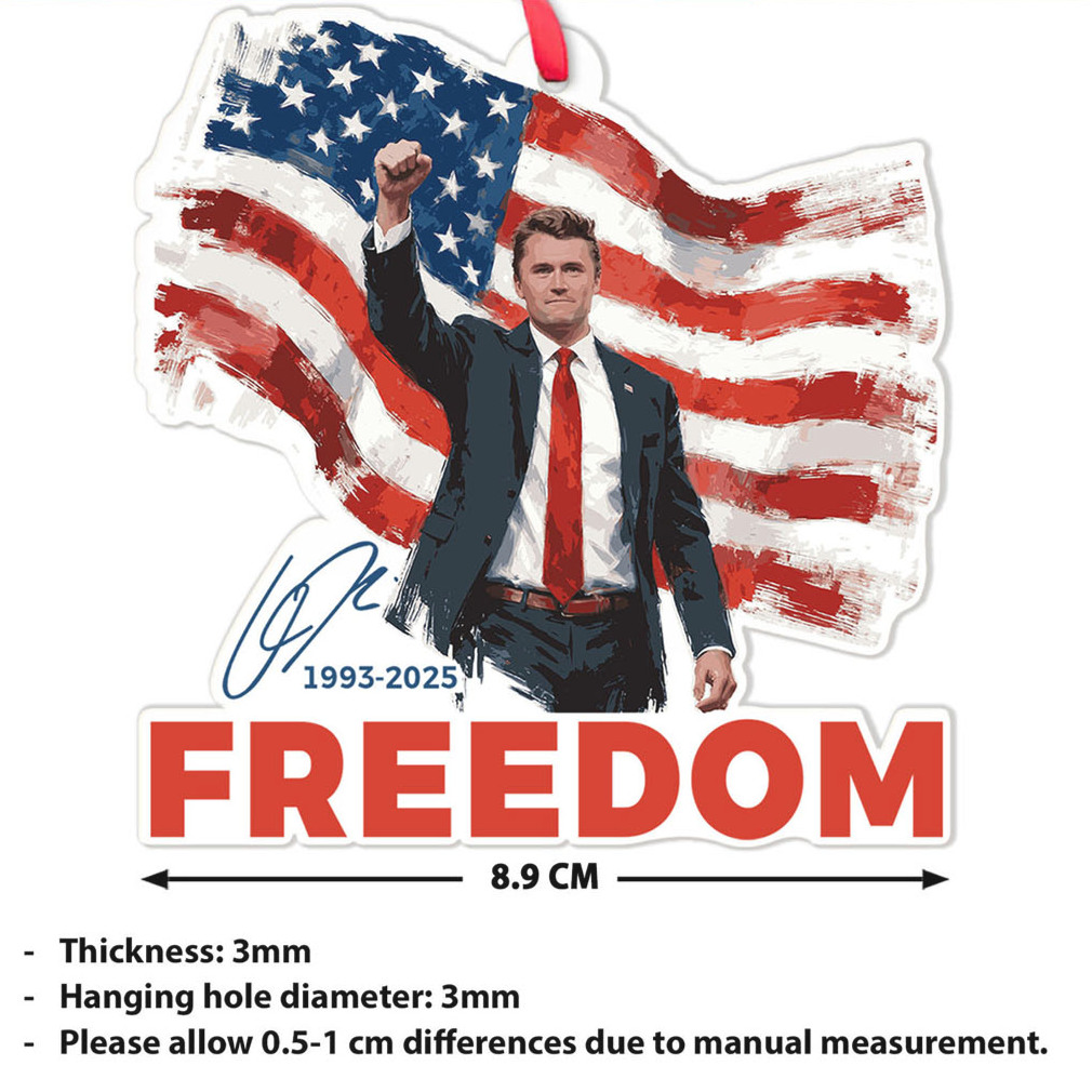 Freedom Charlie Kirk Acrylic Ornament, Charlie Kirk Memorial Ornament, Pray For Charlie Kirk Ornament Freedom Charlie Kirk Acrylic Ornament, Charlie Kirk Memorial Ornament, Pray For Charlie Kirk Ornament