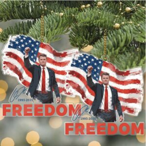 Freedom Charlie Kirk Acrylic Ornament, Charlie Kirk Memorial Ornament, Pray For Charlie Kirk Ornament