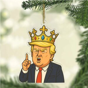 Funny Cartoon Donald Trump Acrylic Ornament Trump With Crown Christmas Ornament