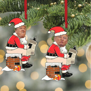 Funny Cartoon Trump Santa Acrylic Ornament President Donald Trump Christmas Ornament