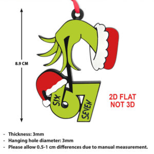 Funny Grinch Six Seven Meme Acrylic Ornament 6 7 Viral Christmas Decoration Holiday Gift for Men Women