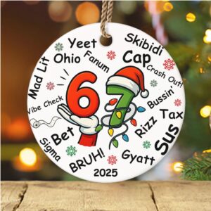 Funny Six Seven Meme Ornament 6 7 Viral Christmas Keepsake Christmas Holiday Gift