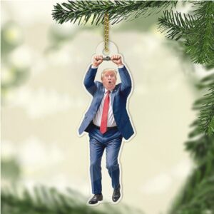 Funny Trump Ornament MAGA Acrylic Christmas Ornament Republican Christmas Tree Decoration Funny Trump Gift Decor