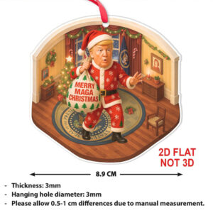 Funny Trump Oval Office 2D Ornament MAGA Isometric Acrylic Christmas Decor Republican Trump Gift