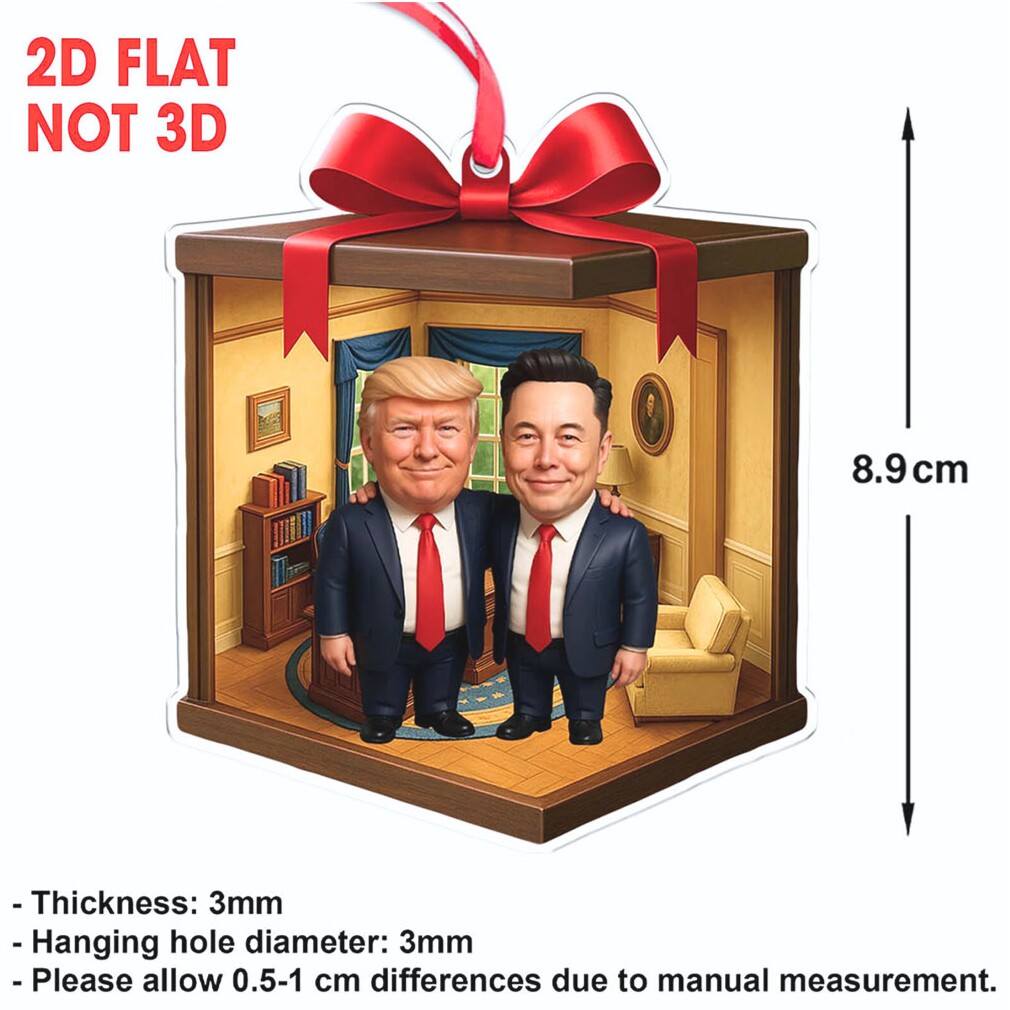 Funny Trump and Elon Musk Oval Office 2D Acrylic Ornament MAGA Isometric Decoration Political Humor Gift Funny Trump and Elon Musk Oval Office 2D Acrylic Ornament MAGA Isometric Decoration Political Humor Gift